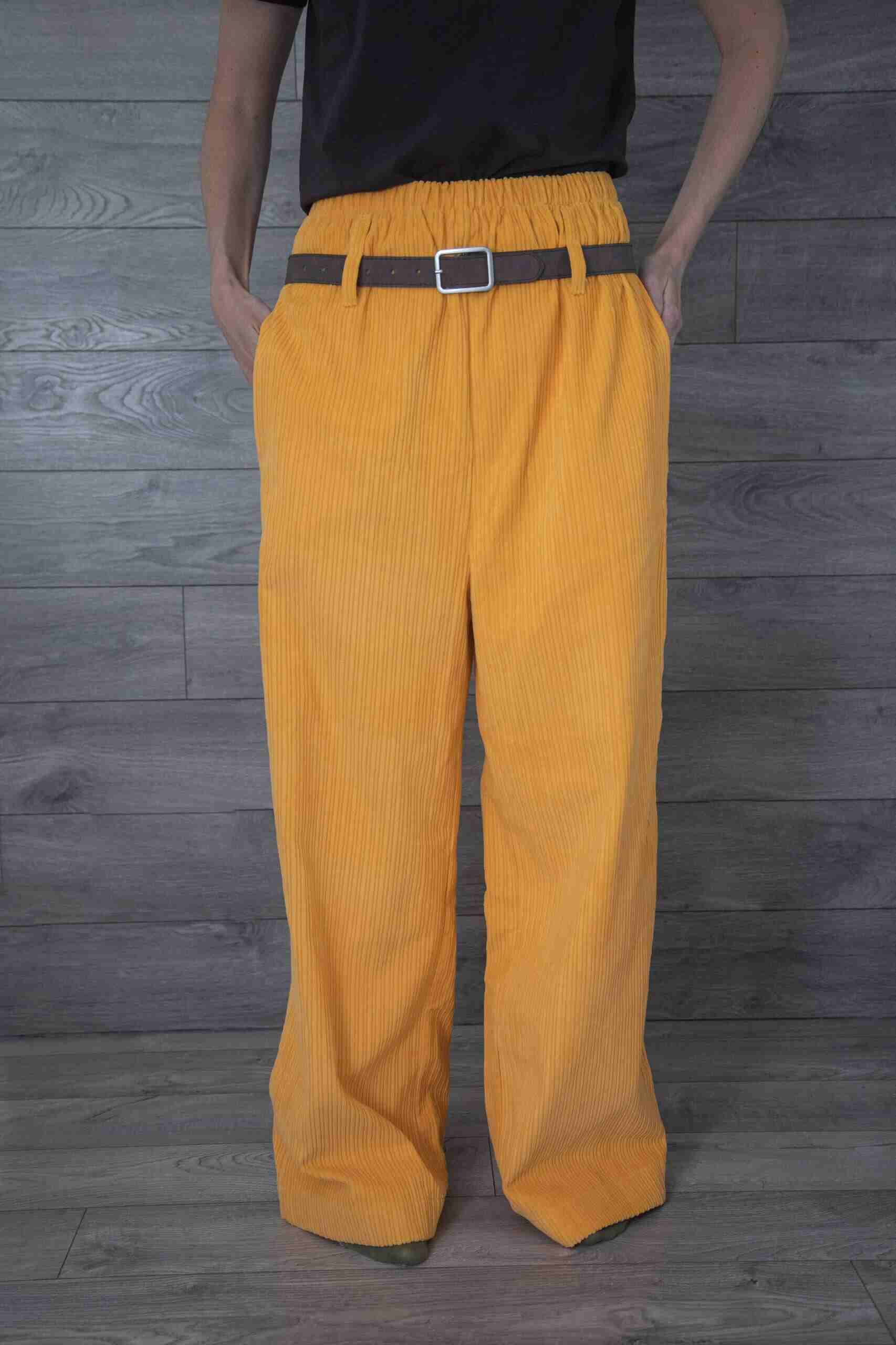 Брюки из вельвета с двойными шлевками  PE.100.2212.10.2220.04 от интернет-магазина PFG STUDIO