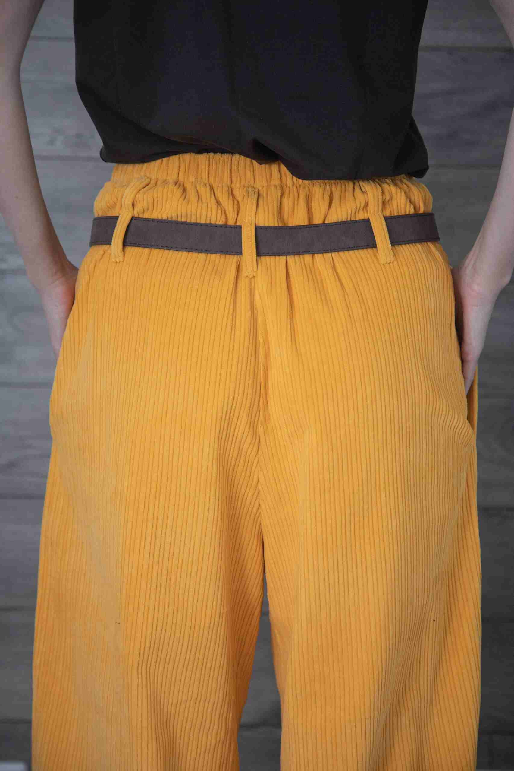 Брюки из вельвета с двойными шлевками  PE.100.2212.10.2220.04 от интернет-магазина PFG STUDIO